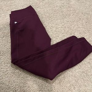 Fabletics ankle length medium leggings burgundy